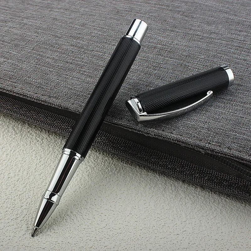 Metal Ballpoint Pen, Signature Pen Metal Housing Black Ink Medium Point 0.5mm Nib Stationery Gel Pens