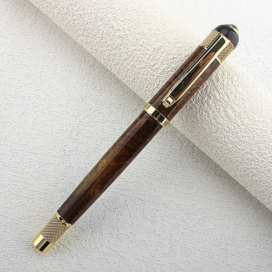 Luxury Metal Ink Ballpoint Pen, Black Ink 0.7mm Smooth Writing Metal Ball Point Pen Signature Pen