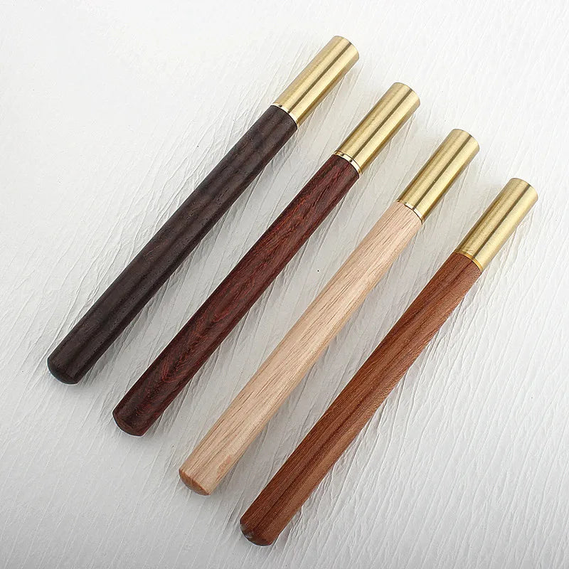 Wooden Ball Point Pens Trim Stationery Office School Supplies New Golden Rollerball Pen