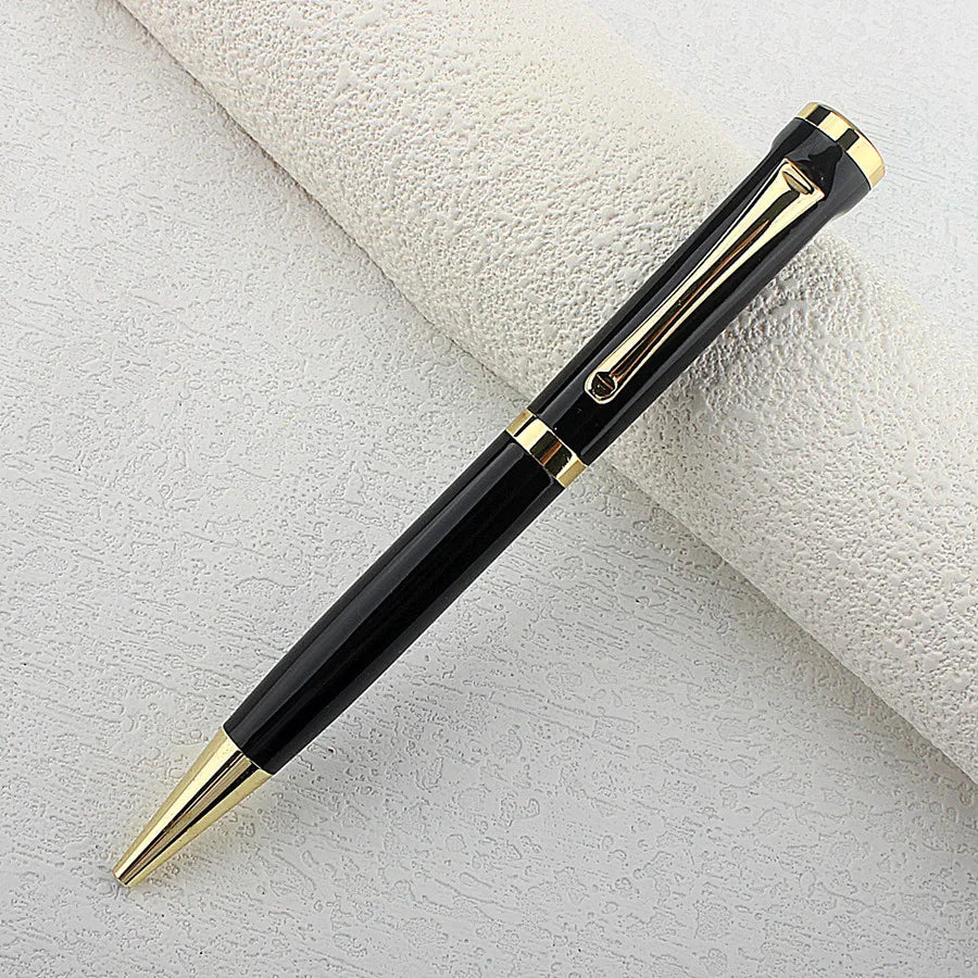 Business Luxury Metal Ballpoint Pen Classic 0.7MM Nib Writing Gift Pen , Black Color Business Office Home Supplies