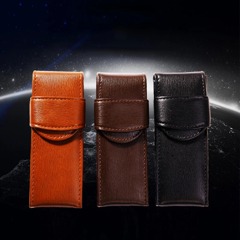 Handmade PU Leather Mini Pen Bag Eco-friendly Pencil Case Pen Bag Pouch for Stationery Supplies Bag